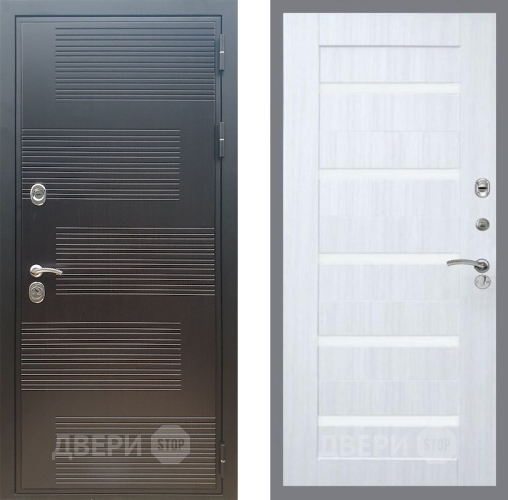 Входная металлическая Дверь Рекс (REX) премиум 185 СБ-14 стекло белое Сандал белый в Дмитрове