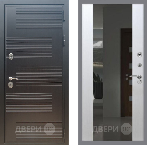 Дверь Рекс (REX) премиум 185 СБ-16 Зеркало Белый ясень в Дмитрове
