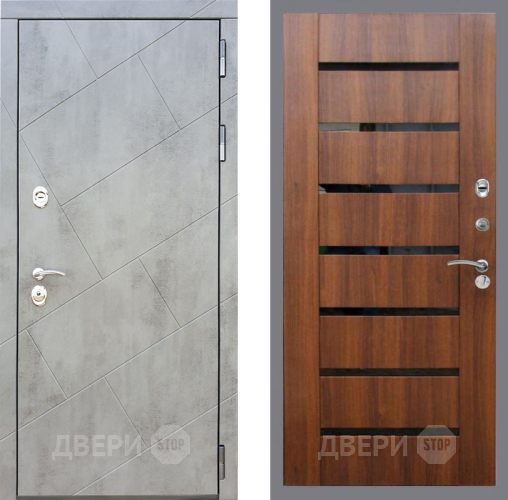 Входная металлическая Дверь Рекс (REX) 22 СБ-14 стекло черное Орех бренди в Дмитрове
