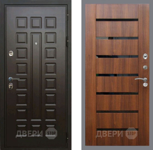 Дверь Рекс (REX) Премиум 3к СБ-14 стекло черное Орех бренди в Дмитрове