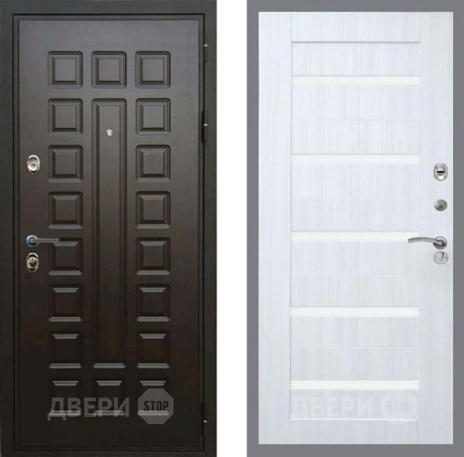 Входная металлическая Дверь Рекс (REX) Премиум 3к СБ-14 стекло белое Сандал белый в Дмитрове