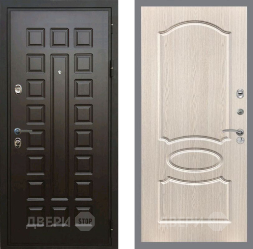 Входная металлическая Дверь Рекс (REX) Премиум 3к FL-128 Беленый дуб в Дмитрове