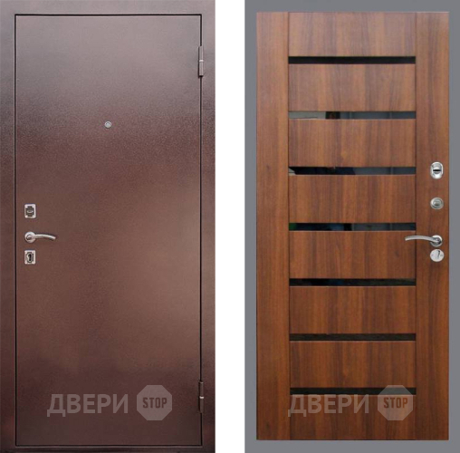 Входная металлическая Дверь Рекс (REX) 1 СБ-14 стекло черное Орех бренди в Дмитрове