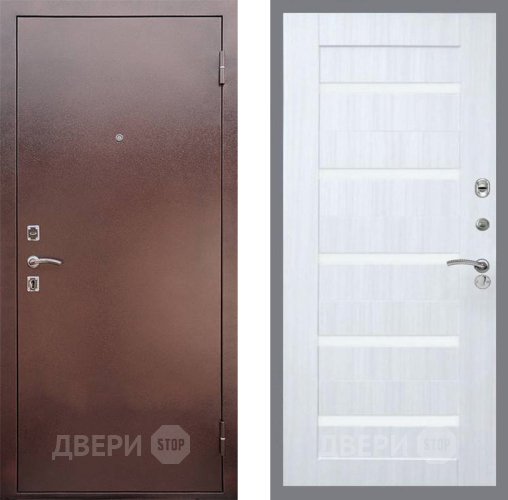 Входная металлическая Дверь Рекс (REX) 1 СБ-14 стекло белое Сандал белый в Дмитрове