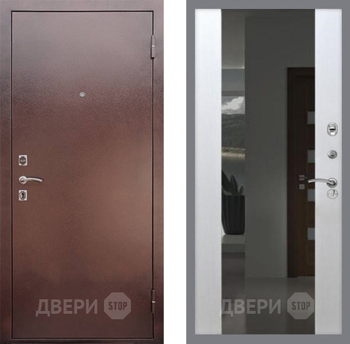 Входная металлическая Дверь Рекс (REX) 1 СБ-16 Зеркало Белый ясень в Дмитрове