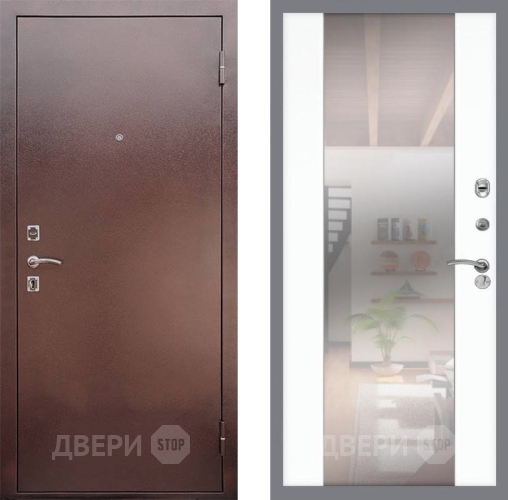 Входная металлическая Дверь Рекс (REX) 1 СБ-16 Зеркало Силк Сноу в Дмитрове