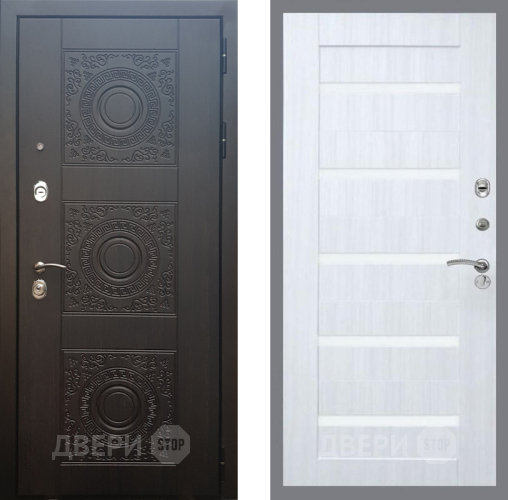 Входная металлическая Дверь Рекс (REX) 10 СБ-14 стекло белое Сандал белый в Дмитрове