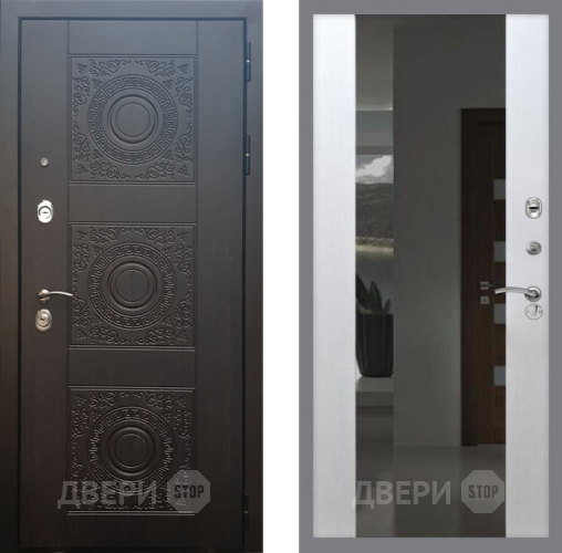 Дверь Рекс (REX) 10 СБ-16 Зеркало Белый ясень в Дмитрове