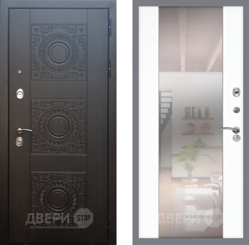 Входная металлическая Дверь Рекс (REX) 10 СБ-16 Зеркало Силк Сноу в Дмитрове