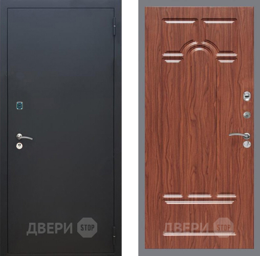 Входная металлическая Дверь Рекс (REX) 1A Черный Муар FL-58 орех тисненый в Дмитрове