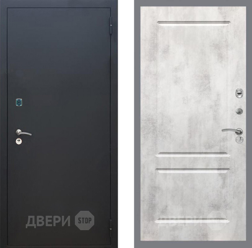Входная металлическая Дверь Рекс (REX) 1A Черный Муар FL-117 Бетон светлый в Дмитрове