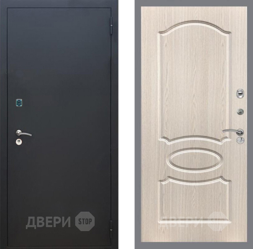 Входная металлическая Дверь Рекс (REX) 1A Черный Муар FL-128 Беленый дуб в Дмитрове
