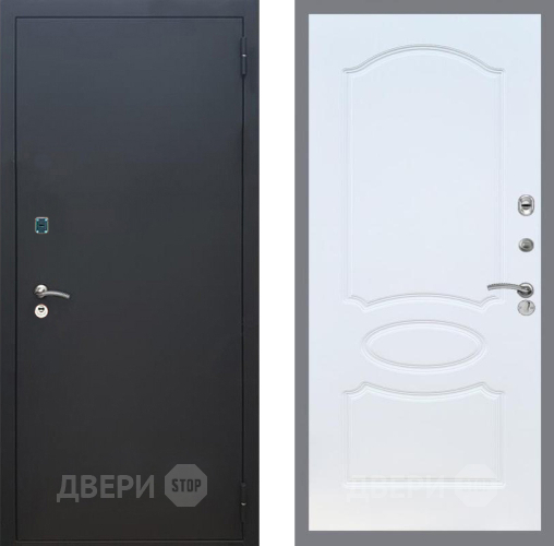 Дверь Рекс (REX) 1A Черный Муар FL-128 Белый ясень в Дмитрове