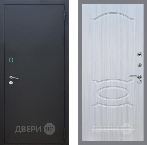 Входная металлическая Дверь Рекс (REX) 1A Черный Муар FL-128 Сандал белый в Дмитрове
