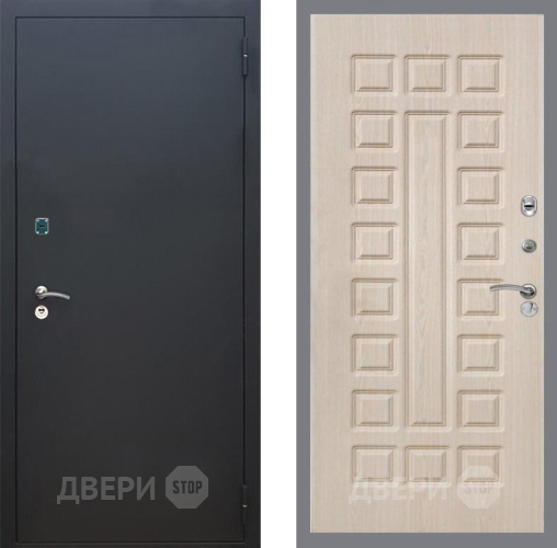 Входная металлическая Дверь Рекс (REX) 1A Черный Муар FL-183 Беленый дуб в Дмитрове