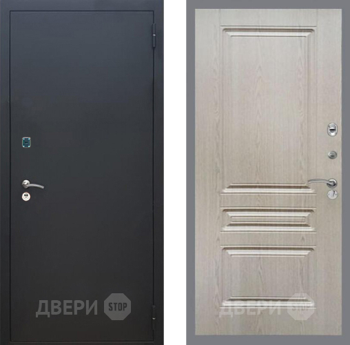Дверь Рекс (REX) 1A Черный Муар FL-243 Беленый дуб в Дмитрове