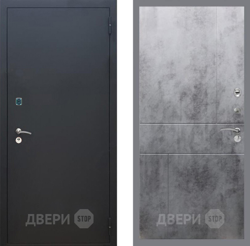 Дверь Рекс (REX) 1A Черный Муар FL-290 Бетон темный в Дмитрове