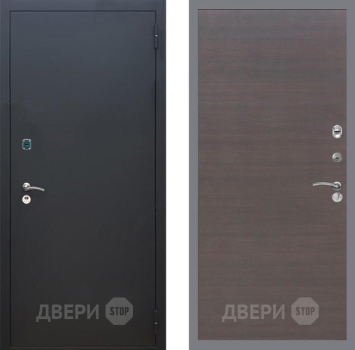 Входная металлическая Дверь Рекс (REX) 1A Черный Муар GL венге поперечный в Дмитрове
