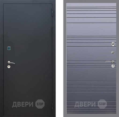 Входная металлическая Дверь Рекс (REX) 1A Черный Муар Line Силк титан в Дмитрове