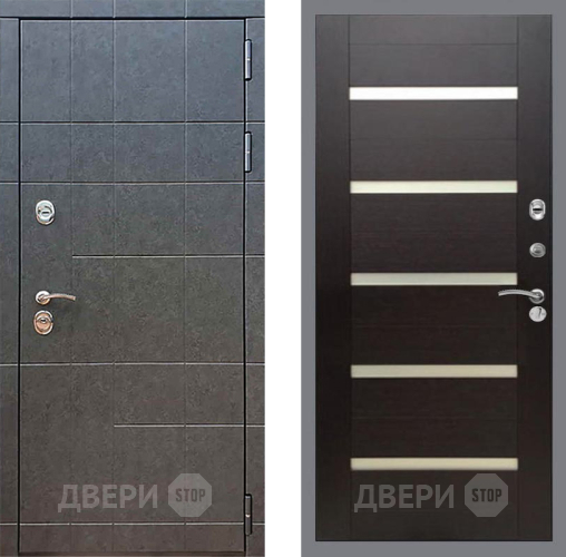 Входная металлическая Дверь Рекс (REX) 21 СБ-14 стекло белое венге поперечный в Дмитрове