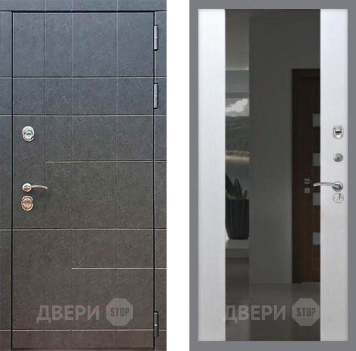 Входная металлическая Дверь Рекс (REX) 21 СБ-16 Зеркало Белый ясень в Дмитрове