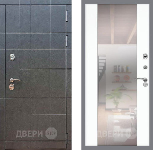 Входная металлическая Дверь Рекс (REX) 21 СБ-16 Зеркало Силк Сноу в Дмитрове
