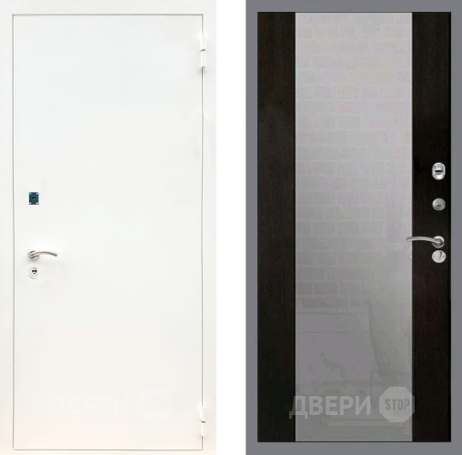 Дверь Рекс (REX) 1А Белая шагрень СБ-16 Зеркало Венге в Дмитрове