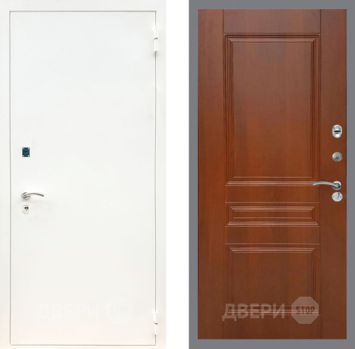 Входная металлическая Дверь Рекс (REX) 1А Белая шагрень FL-243 Итальянский орех в Дмитрове
