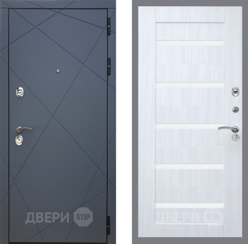 Входная металлическая Дверь Рекс (REX) 13 Силк Титан СБ-14 стекло белое Сандал белый в Дмитрове