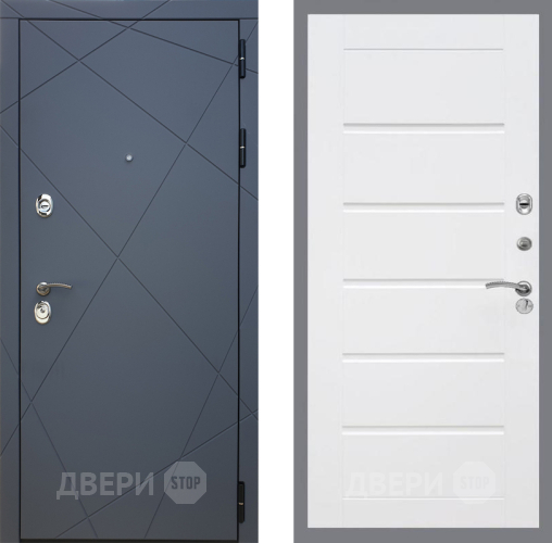 Входная металлическая Дверь Рекс (REX) 13 Силк Титан Сити Белый ясень в Дмитрове