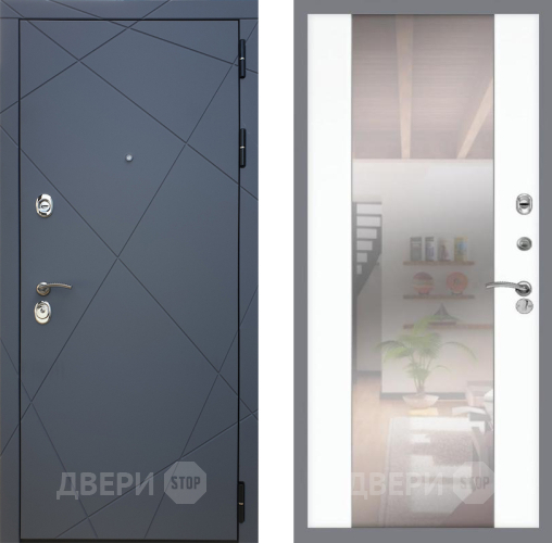 Входная металлическая Дверь Рекс (REX) 13 Силк Титан СБ-16 Зеркало Силк Сноу в Дмитрове