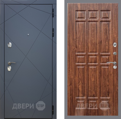 Входная металлическая Дверь Рекс (REX) 13 Силк Титан FL-33 орех тисненый в Дмитрове
