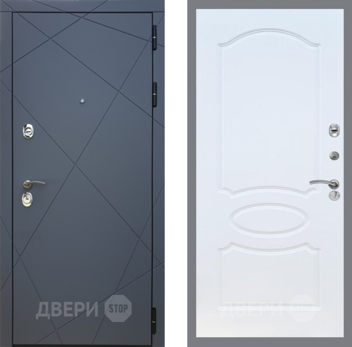 Входная металлическая Дверь Рекс (REX) 13 Силк Титан FL-128 Белый ясень в Дмитрове