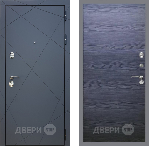 Входная металлическая Дверь Рекс (REX) 13 Силк Титан GL Дуб тангенальный черный в Дмитрове