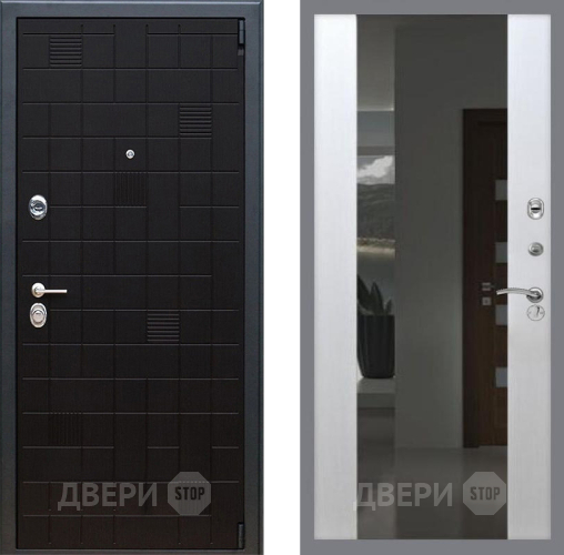 Входная металлическая Дверь Рекс (REX) 12 СБ-16 Зеркало Белый ясень в Дмитрове