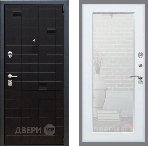 Входная металлическая Дверь Рекс (REX) 12 Зеркало Пастораль Белый ясень в Дмитрове