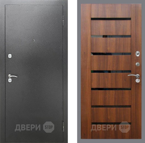 Входная металлическая Дверь Рекс (REX) Сити СБ-14 стекло черное Орех бренди в Дмитрове