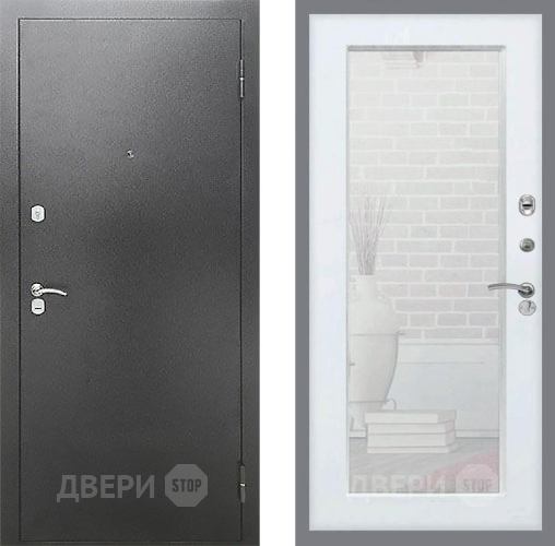 Входная металлическая Дверь Рекс (REX) Сити Зеркало Пастораль Белый ясень в Дмитрове