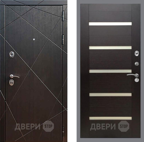 Дверь Рекс (REX) 13 Венге СБ-14 стекло белое венге поперечный в Дмитрове