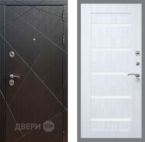 Входная металлическая Дверь Рекс (REX) 13 Венге СБ-14 стекло белое Сандал белый в Дмитрове