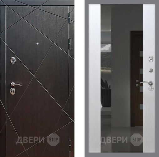 Входная металлическая Дверь Рекс (REX) 13 Венге СБ-16 Зеркало Белый ясень в Дмитрове