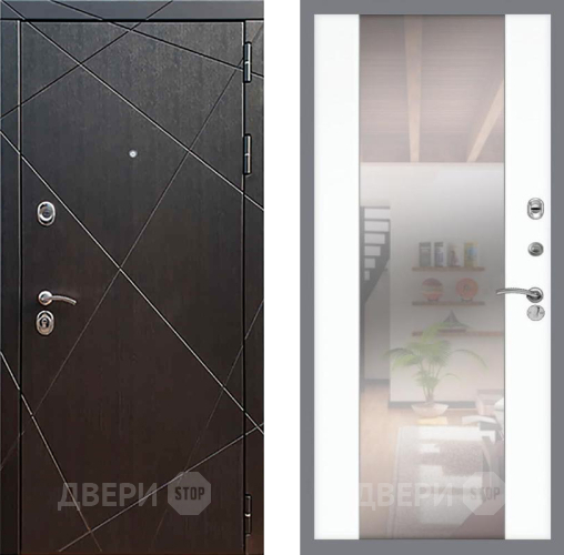 Входная металлическая Дверь Рекс (REX) 13 Венге СБ-16 Зеркало Силк Сноу в Дмитрове