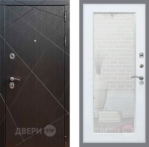 Входная металлическая Дверь Рекс (REX) 13 Венге Зеркало Пастораль Белый ясень в Дмитрове
