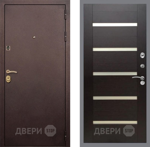 Входная металлическая Дверь Рекс (REX) Лайт 3К СБ-14 стекло белое венге поперечный в Дмитрове