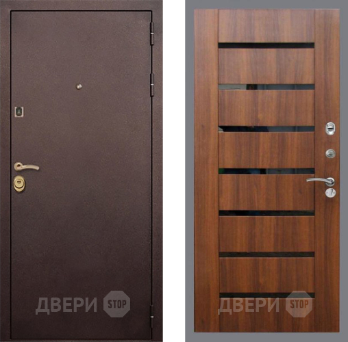 Входная металлическая Дверь Рекс (REX) Лайт 3К СБ-14 стекло черное Орех бренди в Дмитрове