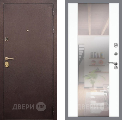 Дверь Рекс (REX) Лайт 3К СБ-16 Зеркало Силк Сноу в Дмитрове