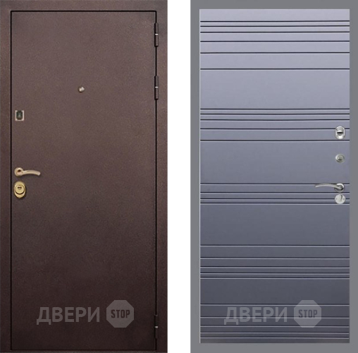 Входная металлическая Дверь Рекс (REX) Лайт 3К Line Силк титан в Дмитрове