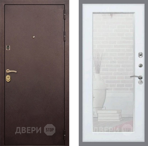 Дверь Рекс (REX) Лайт 3К Зеркало Пастораль Белый ясень в Дмитрове