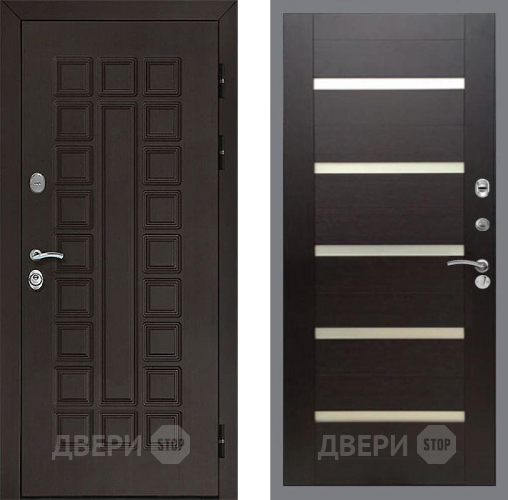 Входная металлическая Дверь Рекс (REX) Сенатор 3К СБ-14 стекло белое венге поперечный в Дмитрове