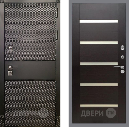 Дверь Рекс (REX) 15 Черный Кварц СБ-14 стекло белое венге поперечный в Дмитрове